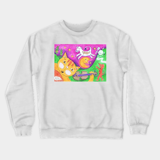 Hey Diddle Diddle Crewneck Sweatshirt by Keenart